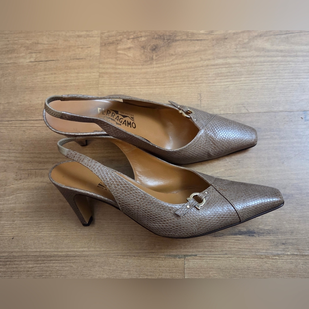 Salvatore Ferragamo Leather Slingback Pumps